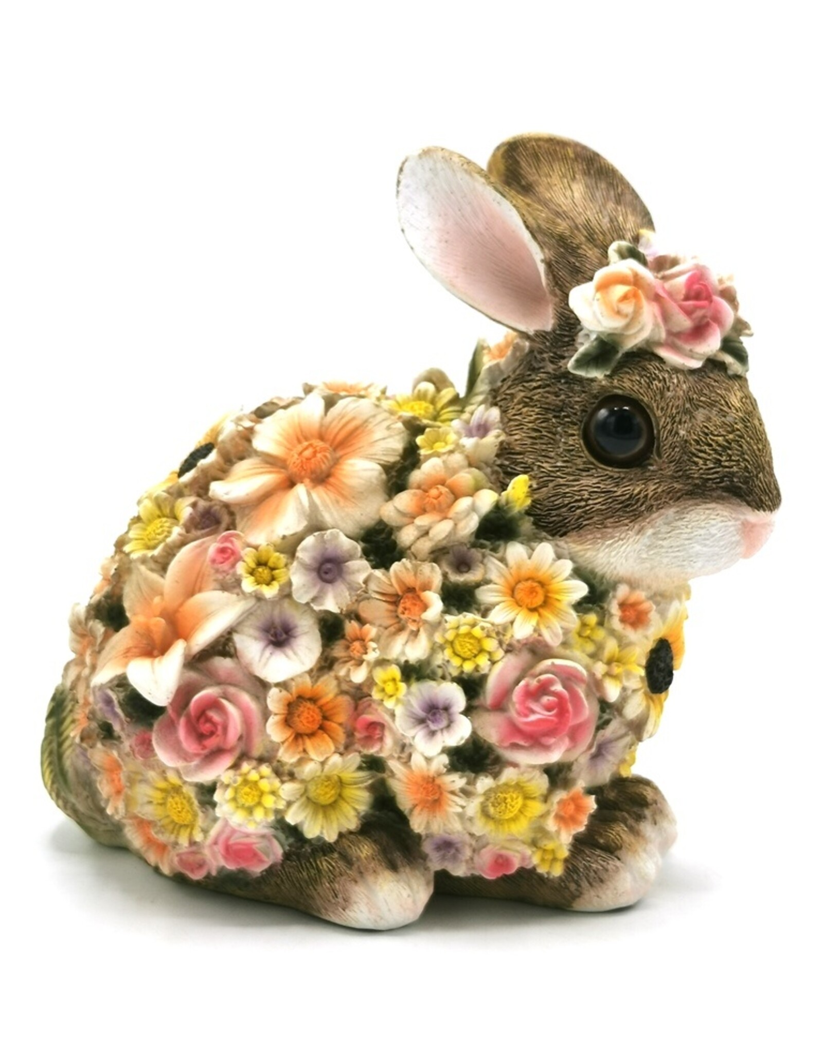 Trukado Giftware & Lifestyle -  Dwarf Rabbit Flower Power Flower Rabbit figurine
