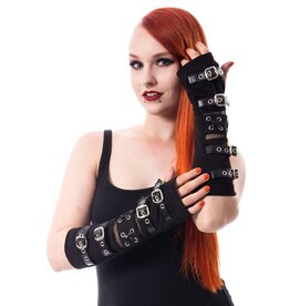 Poizen Industries Poizen Industries RIOT Armwarmers met gespen en Vissersnet
