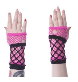 Poizen Industries Poizen Industries RUBY Mesh Handschoenen Zwart-Roze