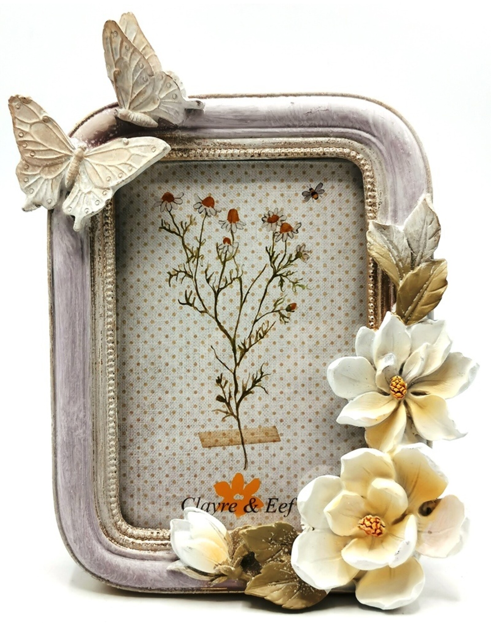 C&E Miscellaneous -   Photoframe Butterflies and Magnolias Art Deco lilac