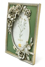 C&E Miscellaneous - Fotolijst met Rozen en Vogel groen-zilver