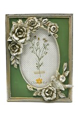 C&E Miscellaneous - Photo frame with Roses and Bird green-silver