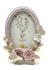 C&E Miscellaneous - Fotolijst Vlinders en Bloemen Ovaal lila-creme