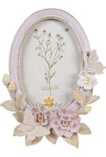 C&E Miscellaneous - Fotolijst Vlinders en Bloemen Ovaal lila-creme