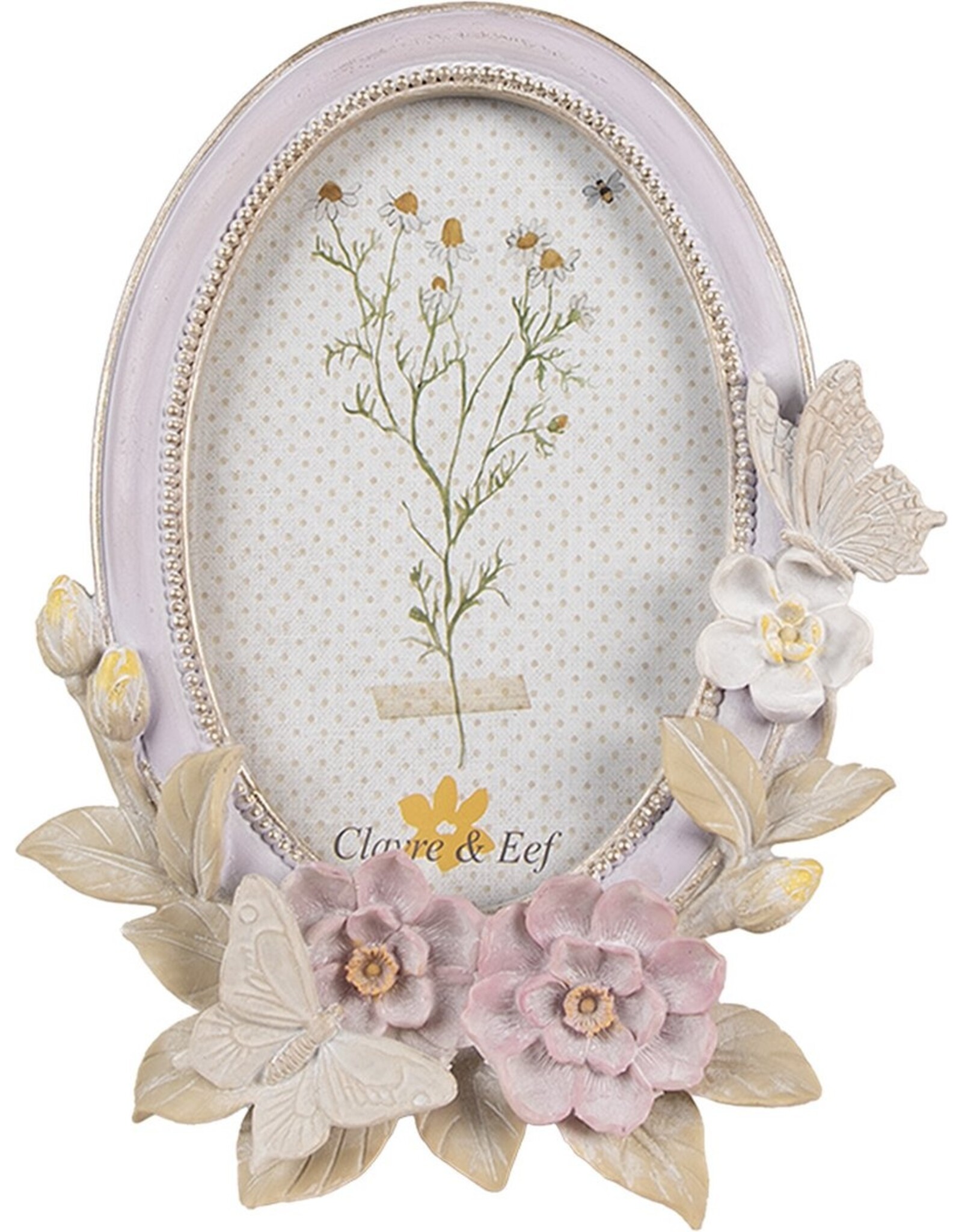 C&E Miscellaneous - Photo frame Butterflies and Flowers oval lilac-cream