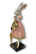 C&E Giftware Figurines Collectables - Rabbit Lady with Clock figurine 35cm