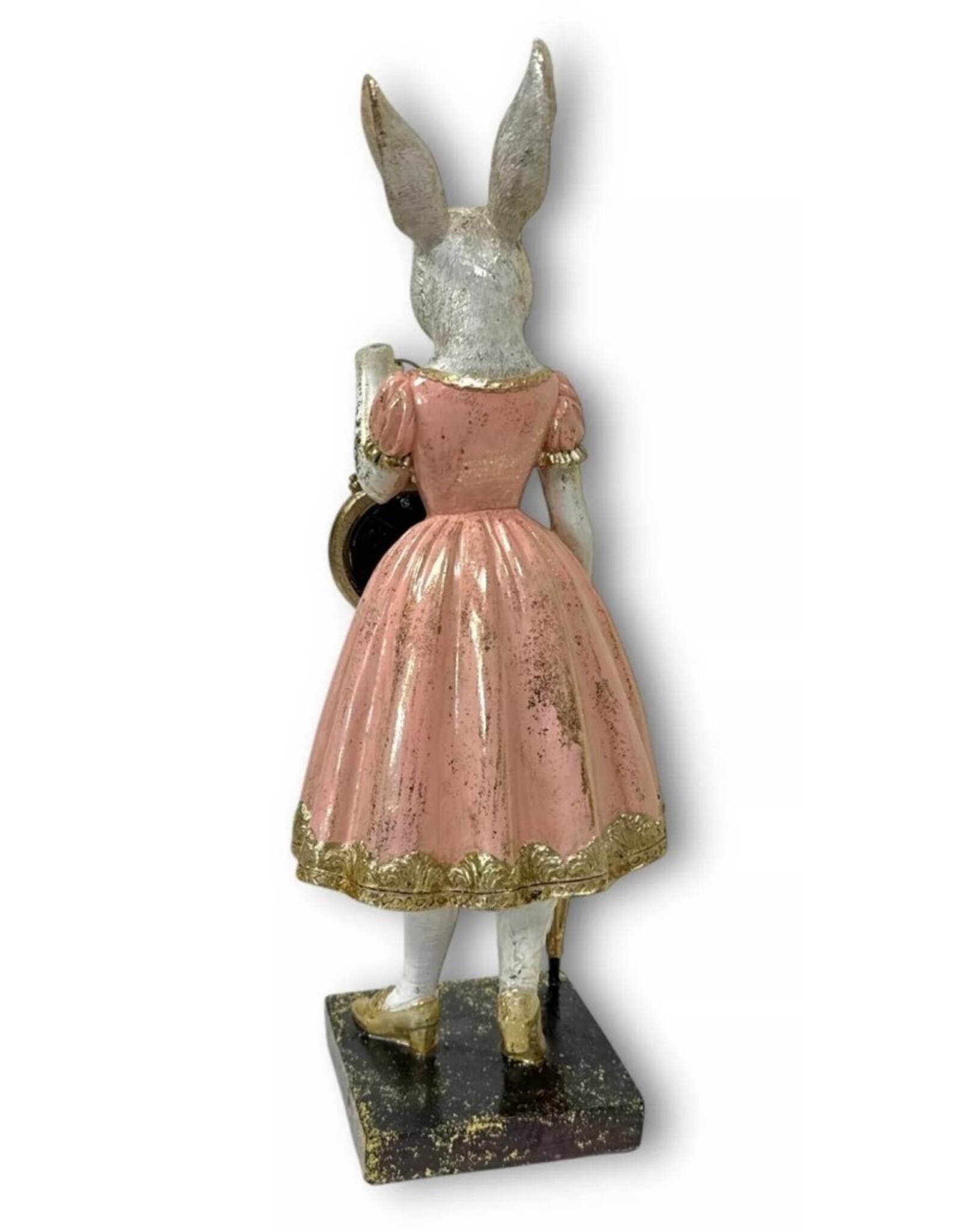 C&E Giftware Figurines Collectables - Rabbit Lady with Clock figurine 35cm
