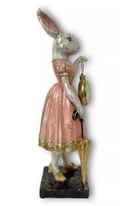 C&E Giftware Figurines Collectables - Rabbit Lady with Clock figurine 35cm