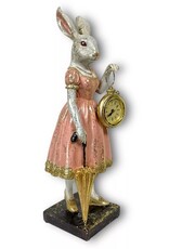 C&E Giftware Figurines Collectables - Rabbit Lady with Clock figurine 35cm