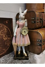 C&E Giftware Figurines Collectables - Rabbit Lady with Clock figurine 35cm