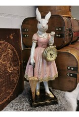 C&E Giftware Figurines Collectables - Rabbit Lady with Clock figurine 35cm