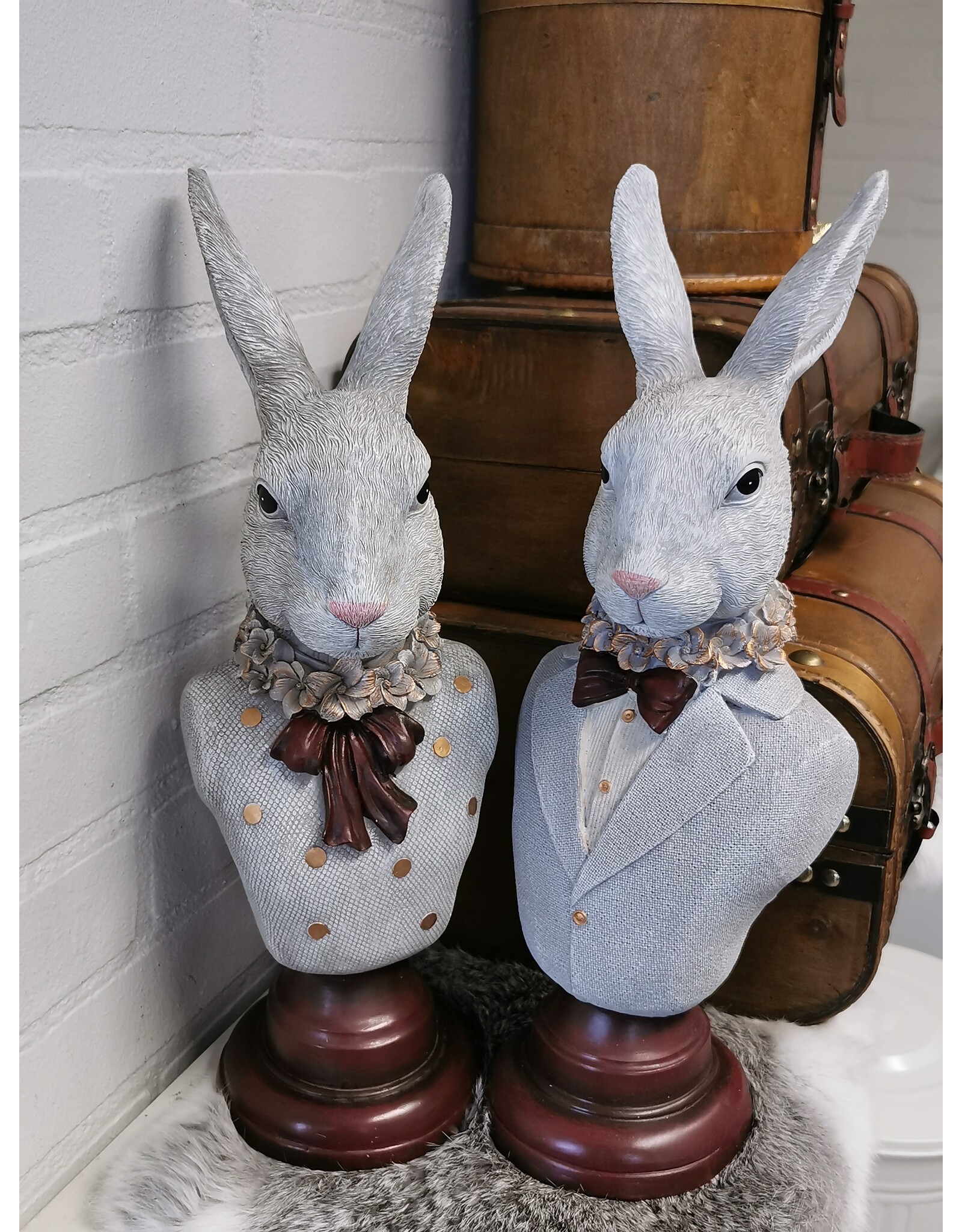 C&E Giftware Figurines Collectables - Decorative Statue Rabbit Lady Bust 39cm