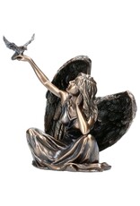 Veronese Design Giftware Beelden Collectables  - Engel Zittend Met Duif aan De Rechterhand Veronese Design