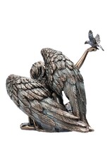 Veronese Design Giftware Beelden Collectables  - Engel Zittend Met Duif aan De Rechterhand Veronese Design
