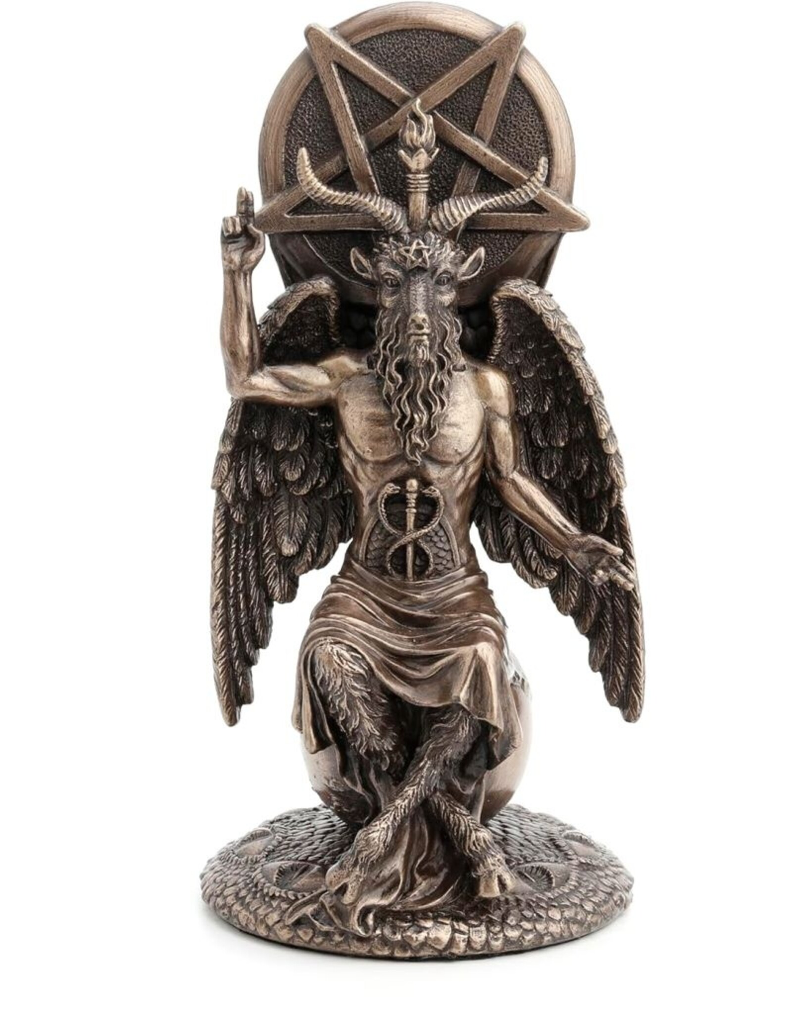 Veronese Design Giftware & Lifestyle - Baphomet zittend op Aardbol 20,5cm Veronese Design