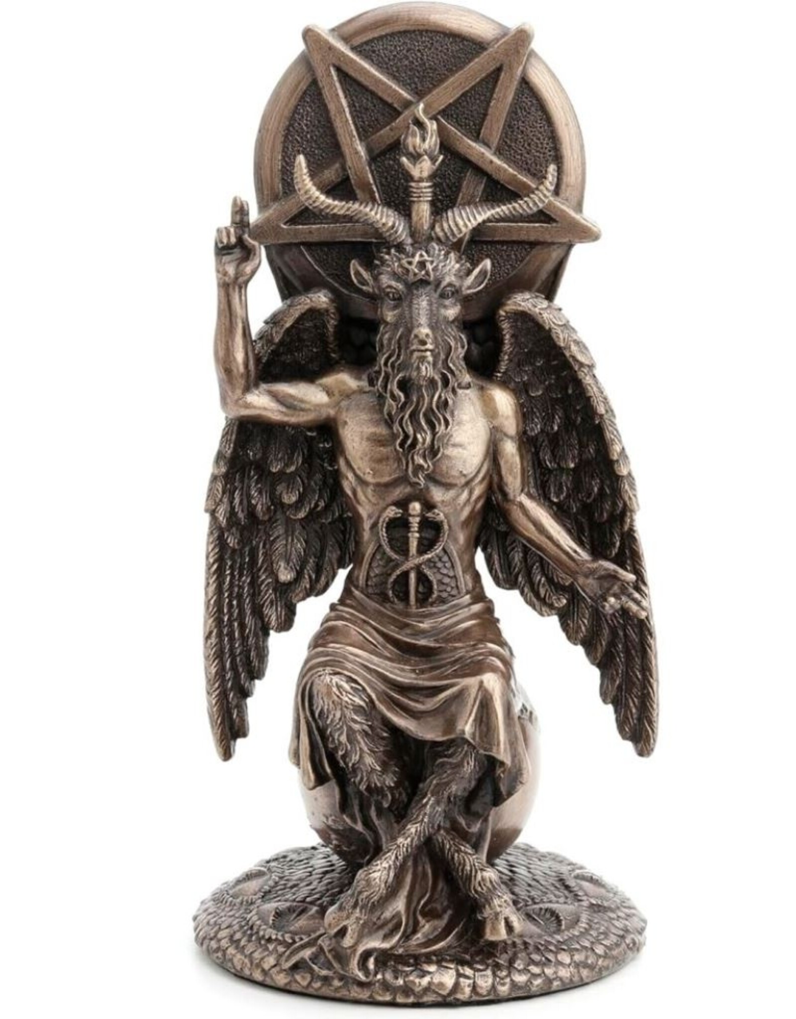 Veronese Design Giftware & Lifestyle - Baphomet zittend op Aardbol 20,5cm Veronese Design