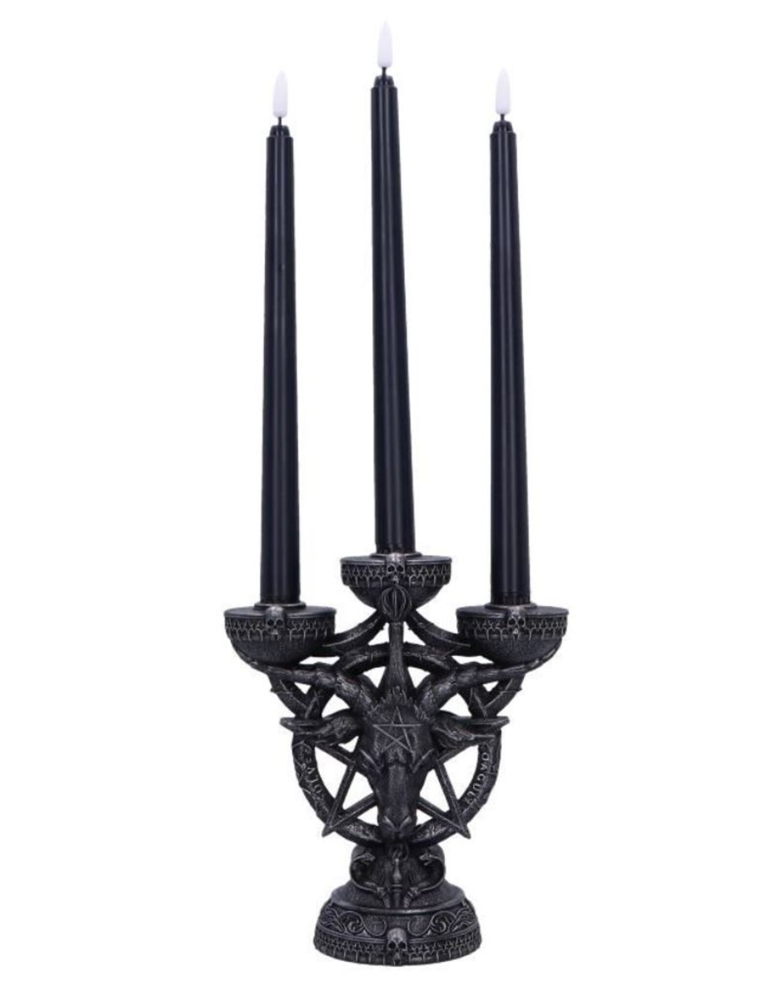 NemesisNow Reapers, skulls and dragons - Baphomet's Radiance candelabra with LED candles