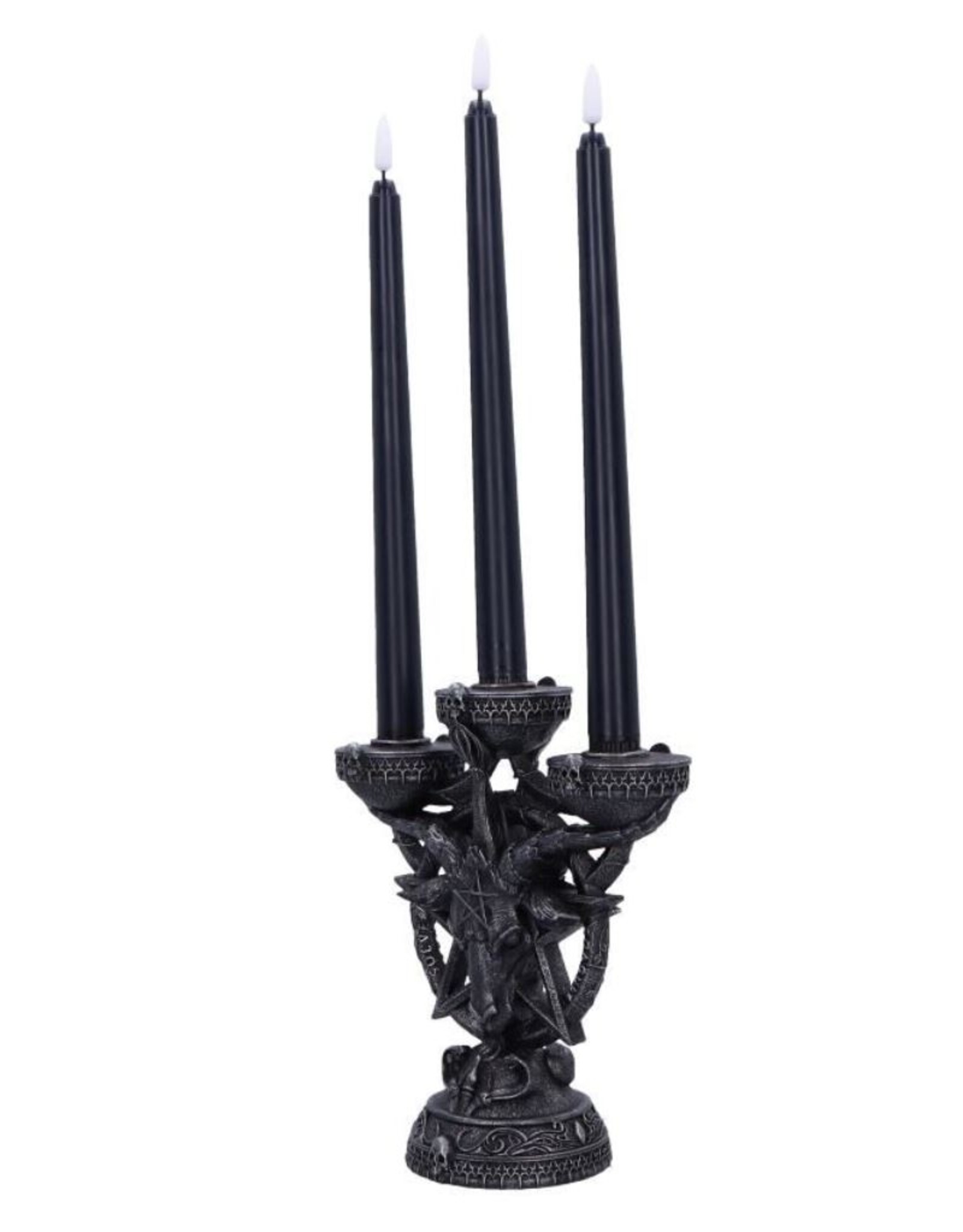 NemesisNow Reapers, schedels en draken - Baphomet's Radiance kandelaar met LED kaarsen