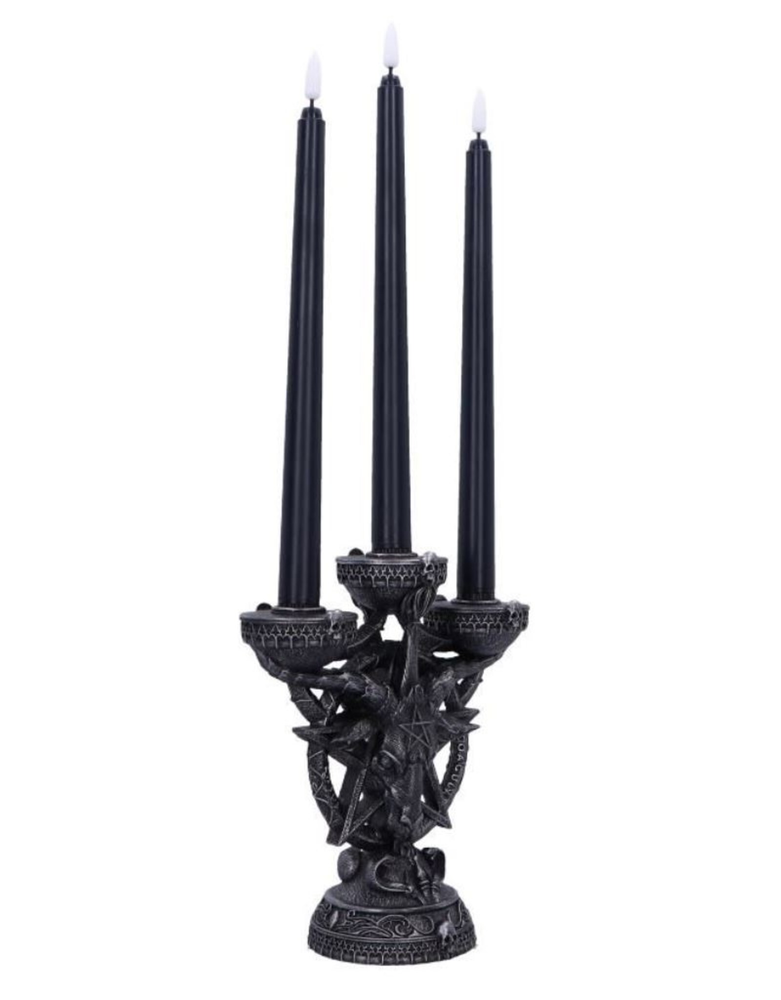NemesisNow Reapers, schedels en draken - Baphomet's Radiance kandelaar met LED kaarsen