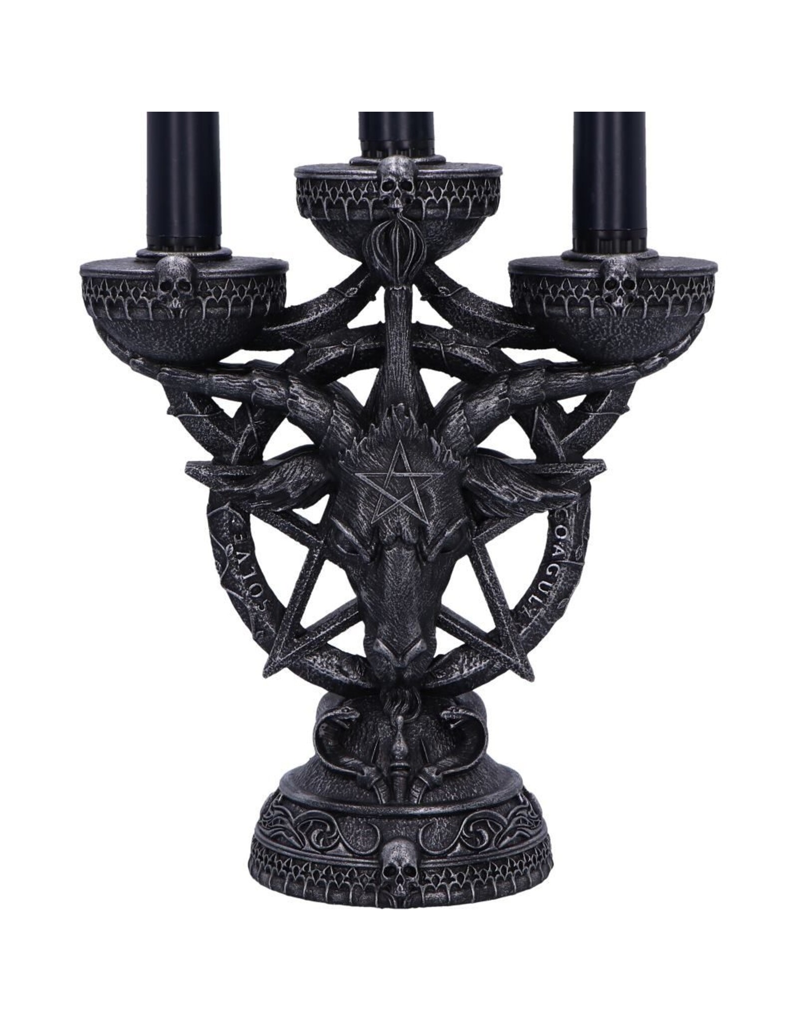 NemesisNow Reapers, schedels en draken - Baphomet's Radiance kandelaar met LED kaarsen