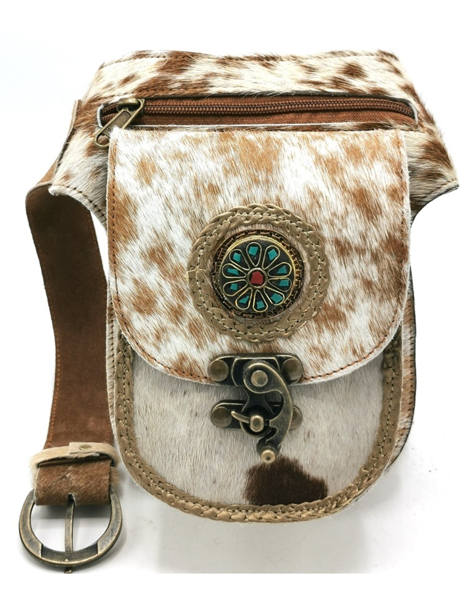 Trukado Leather Festival bags, waist bags and belt bags - Cowhide waist bag with Vintage Hook