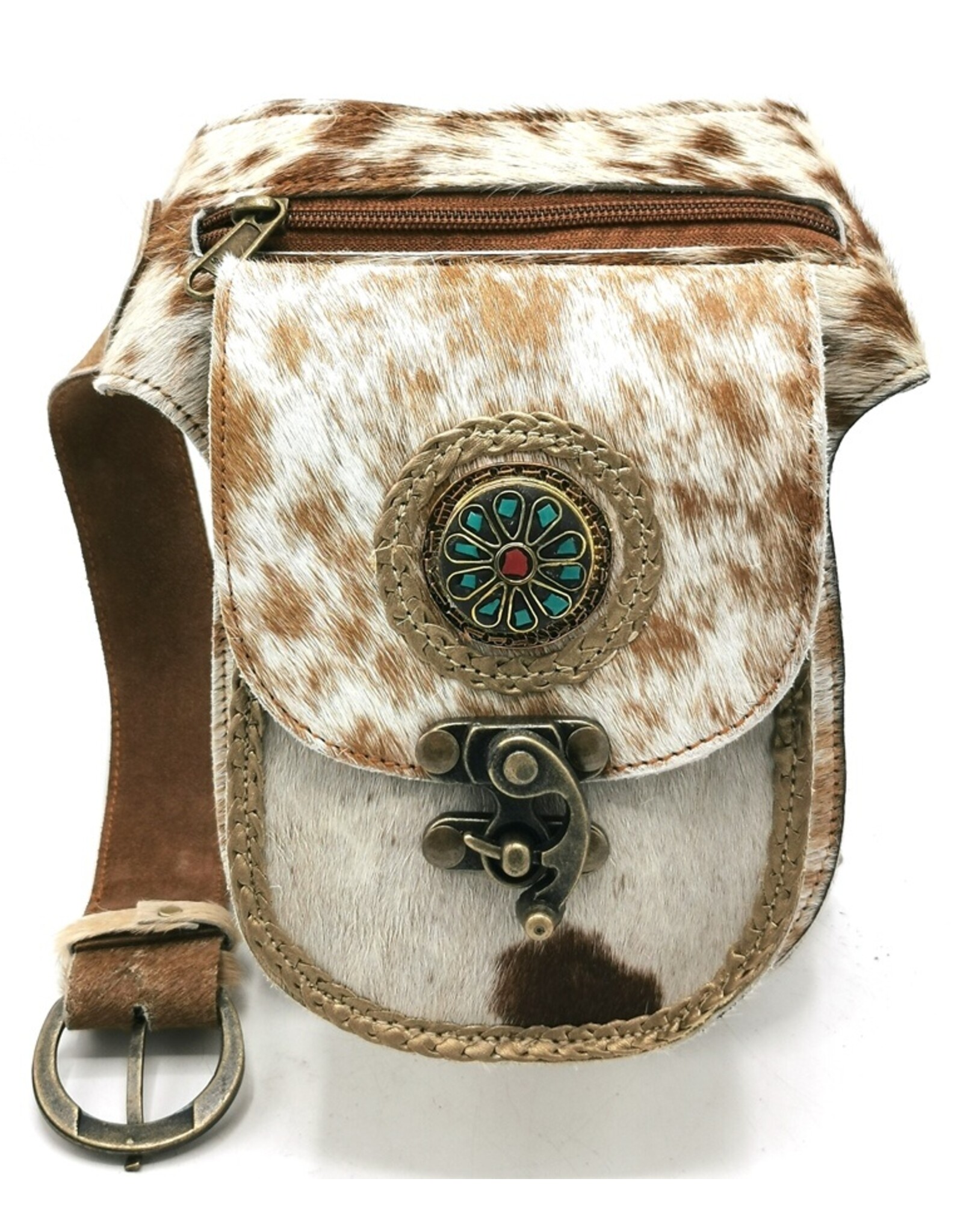 Trukado Leather Festival bags, waist bags and belt bags - Cowhide waist bag with Vintage Hook