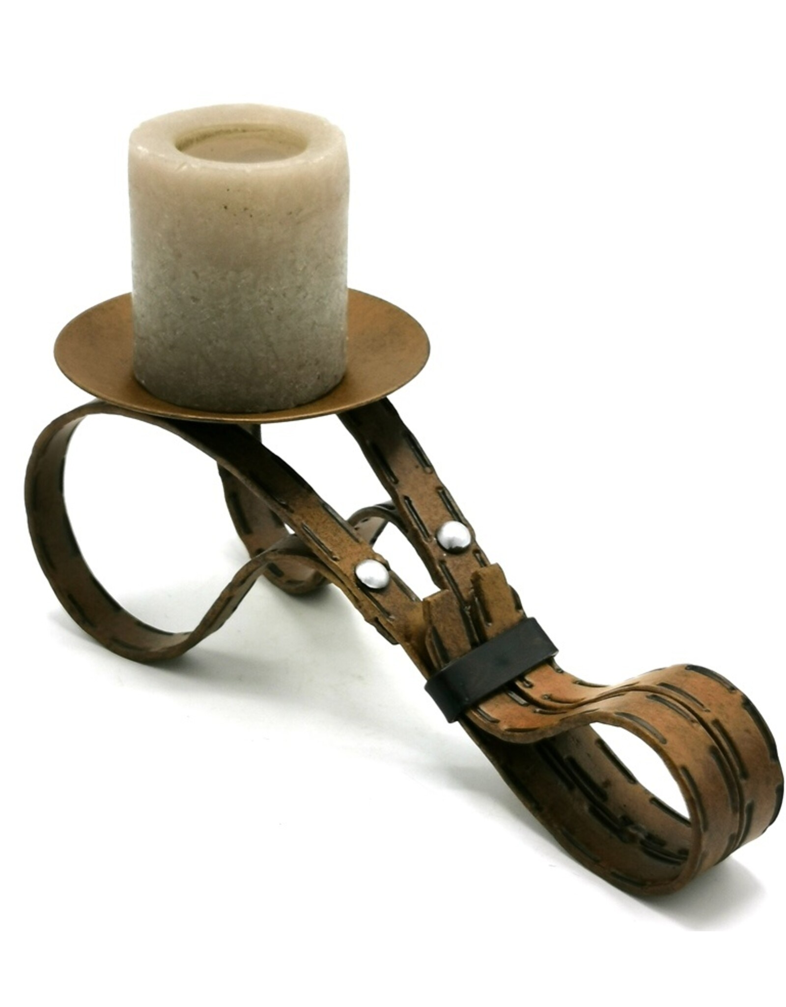 Trukado Giftware Figurines Collectables - Industrial Candlestick ‘Kjeld’ - Antique black metal - Copy