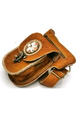 Trukado Leather Festival bags, waist bags and belt bags - Cowhide Hipbag with Shells and Vintage Hook Indian