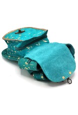 Trukado Leather Festival bags, waist bags and belt bags - Cowhide waist bag with vintage hook Turquoise-Gold Ibiza
