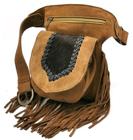 Trukado Leather waist bag with cowhide Festival bag Ibiza Style