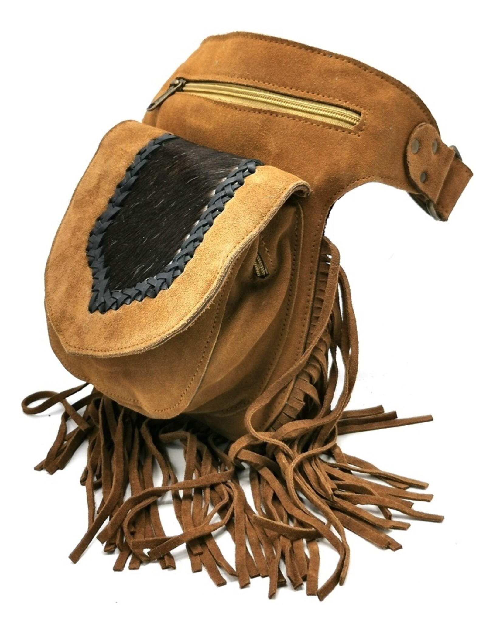 Trukado Leather Festival bags, waist bags and belt bags - Leather waist bag with cowhide Festival bag Ibiza Style