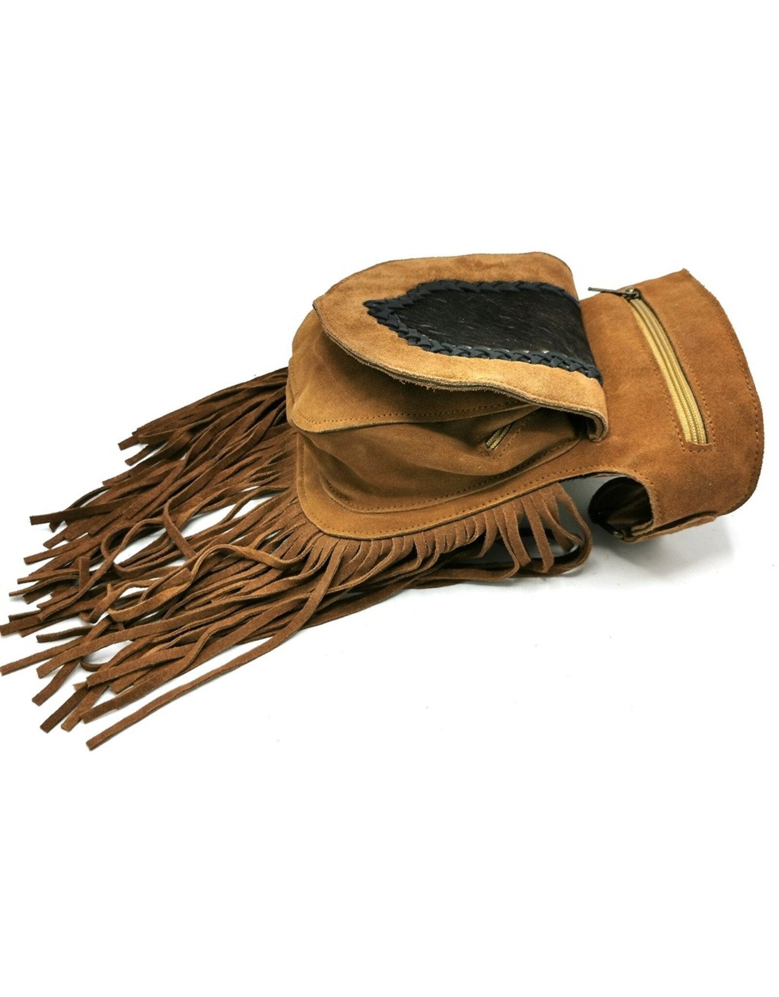 Trukado Leather Festival bags, waist bags and belt bags - Leather waist bag with cowhide Festival bag Ibiza Style