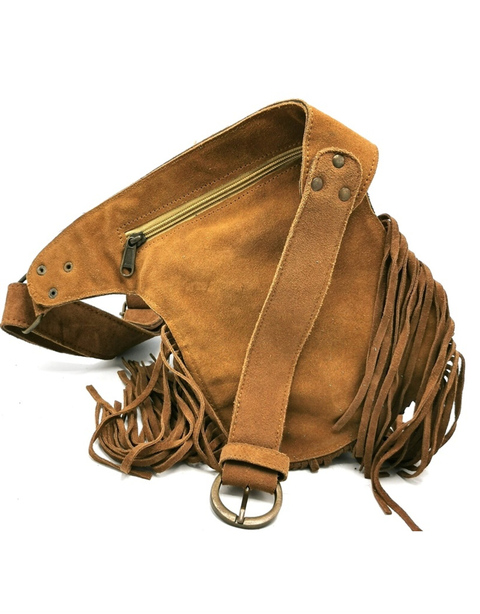 Trukado Leather Festival bags, waist bags and belt bags - Leather waist bag with cowhide Festival bag Ibiza Style