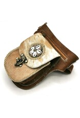 Trukado Leren Festivaltasjes, heuptassen en riemtassen - Heuptas Koeienhuid met Vintage Haakje en Schelpen ornament "Ibiza"