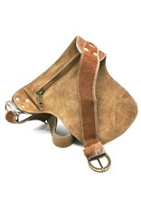 Trukado Leren Festivaltasjes, heuptassen en riemtassen - Heuptas Koeienhuid met Vintage Haakje en Schelpen ornament "Ibiza"