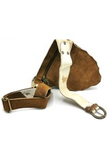 Trukado Leren Festivaltasjes, heuptassen en riemtassen -  Koeienhuid Heuptas  met Vintage Haakje bruin/creme/wit