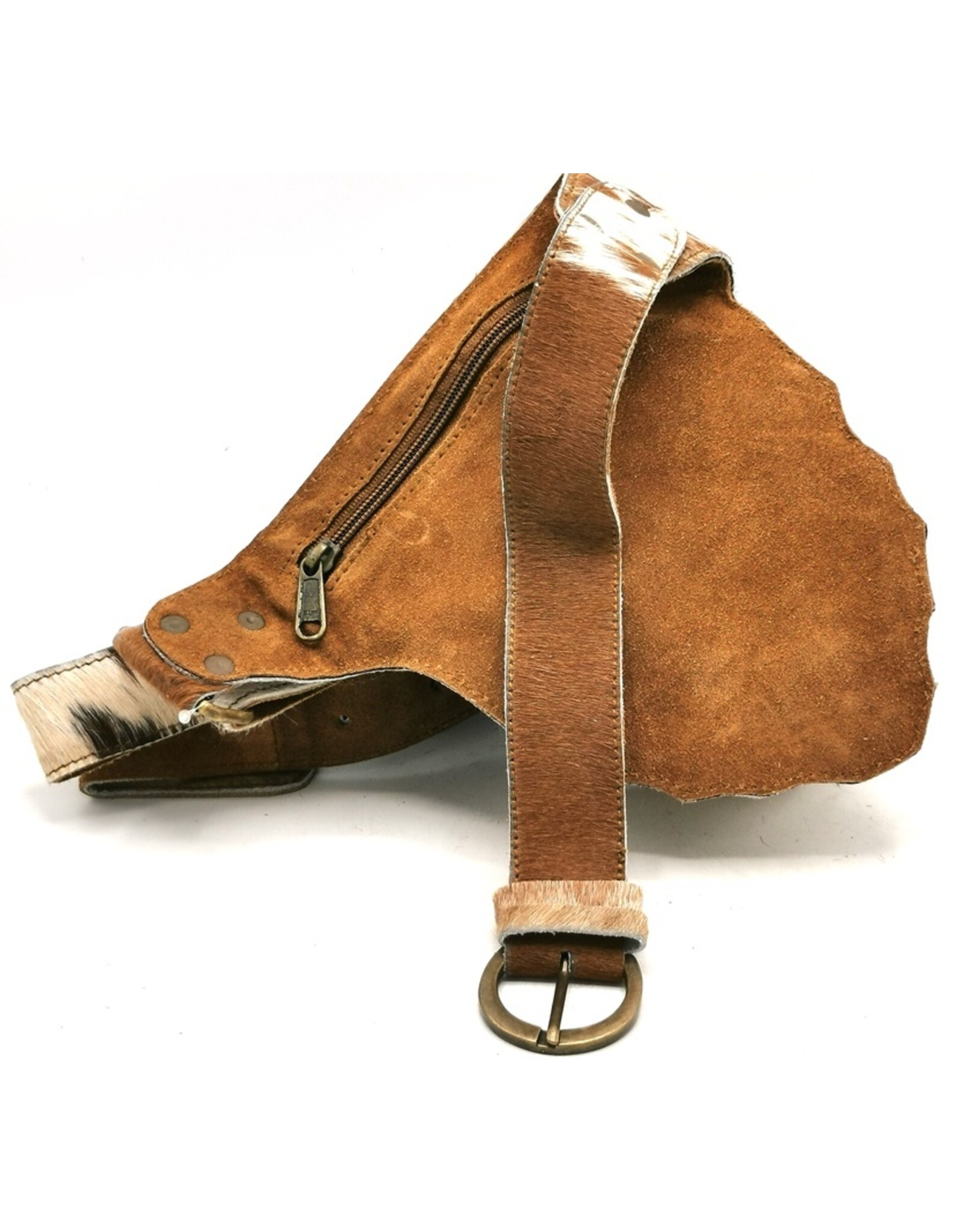 Trukado Leather Festival bags, waist bags and belt bags - Cowhide Ibiza Waist Bag with Shell Ornament and Hook