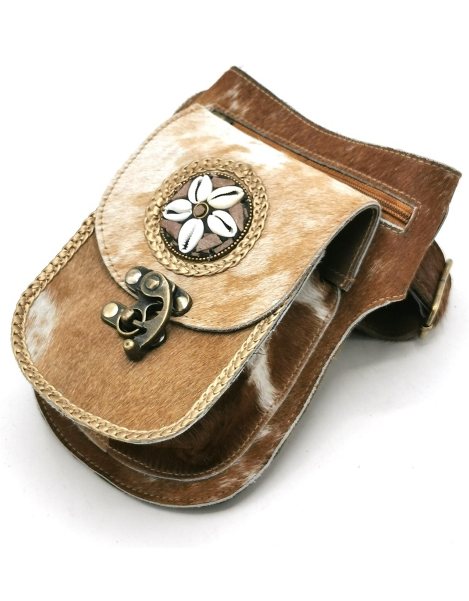 Trukado Leather Festival bags, waist bags and belt bags - Cowhide waist bag with vintage hook