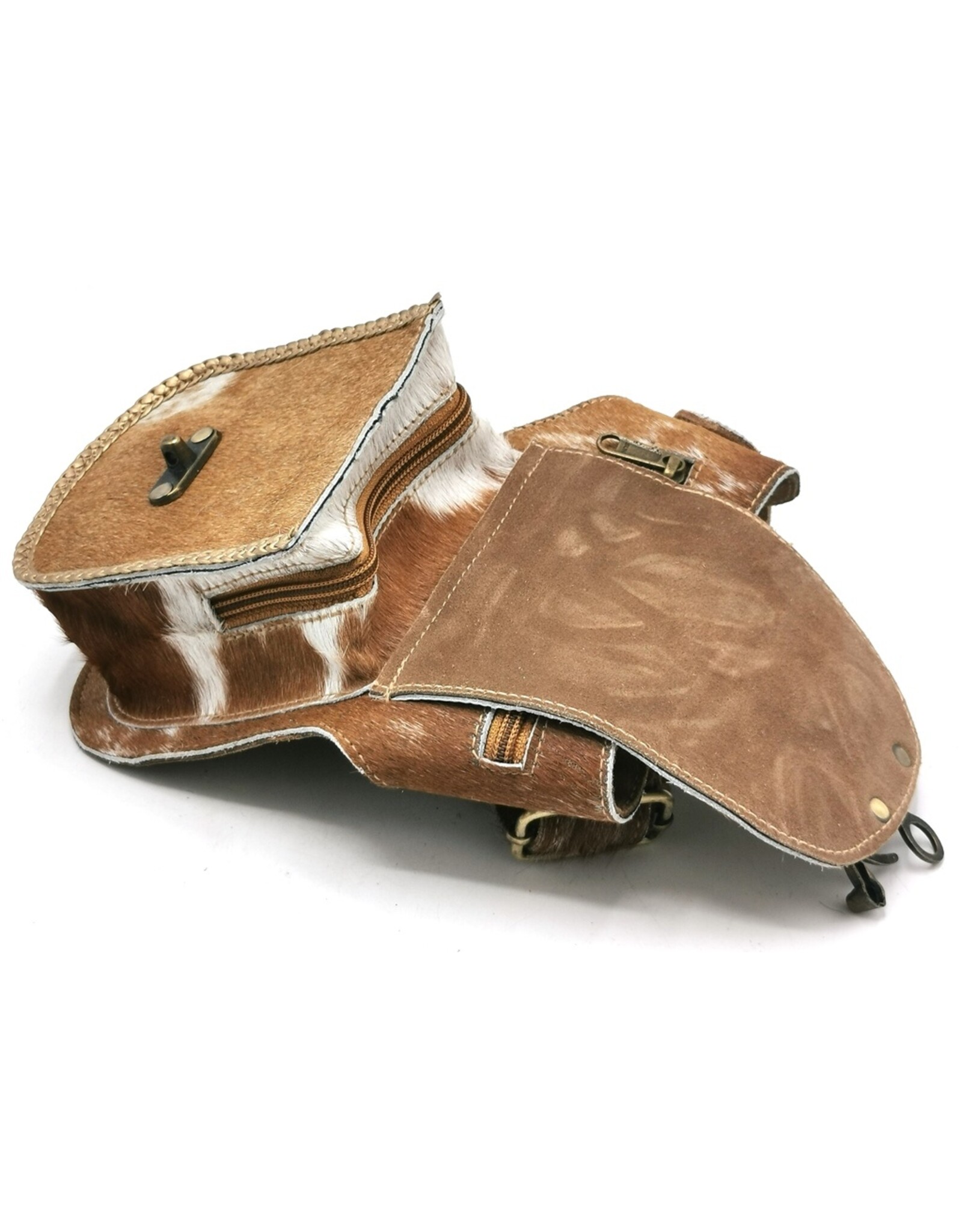 Trukado Leather Festival bags, waist bags and belt bags - Cowhide waist bag with vintage hook
