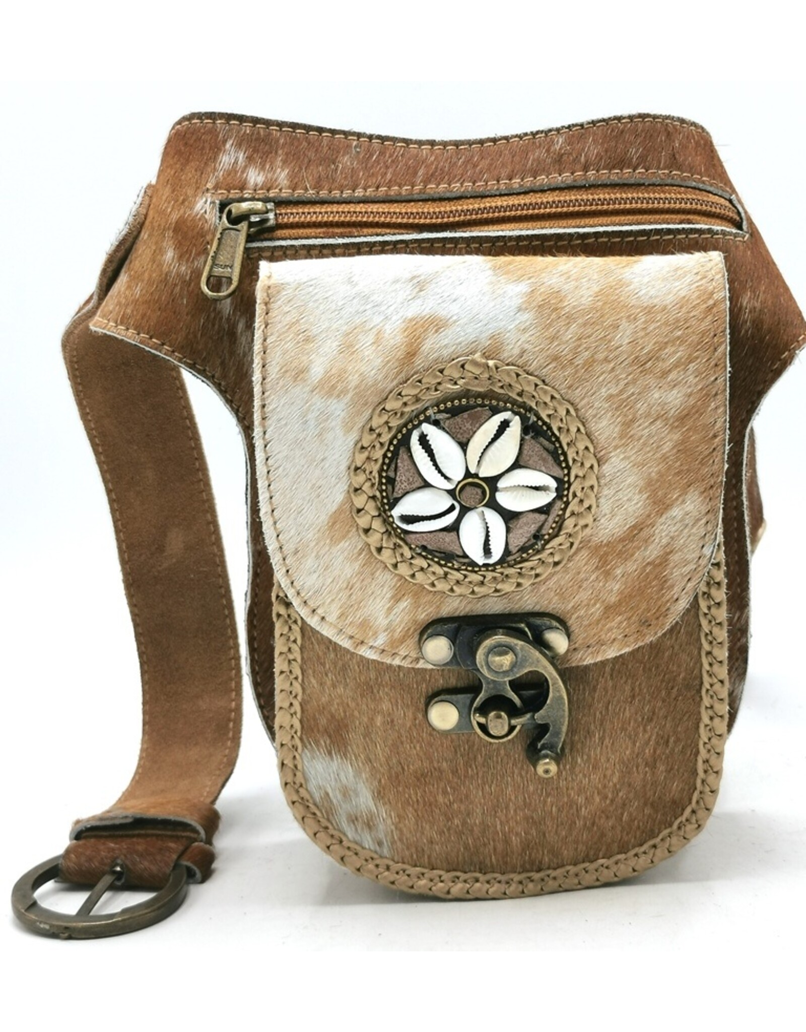 Trukado Leather Festival bags, waist bags and belt bags - Cowhide waist bag with vintage hook