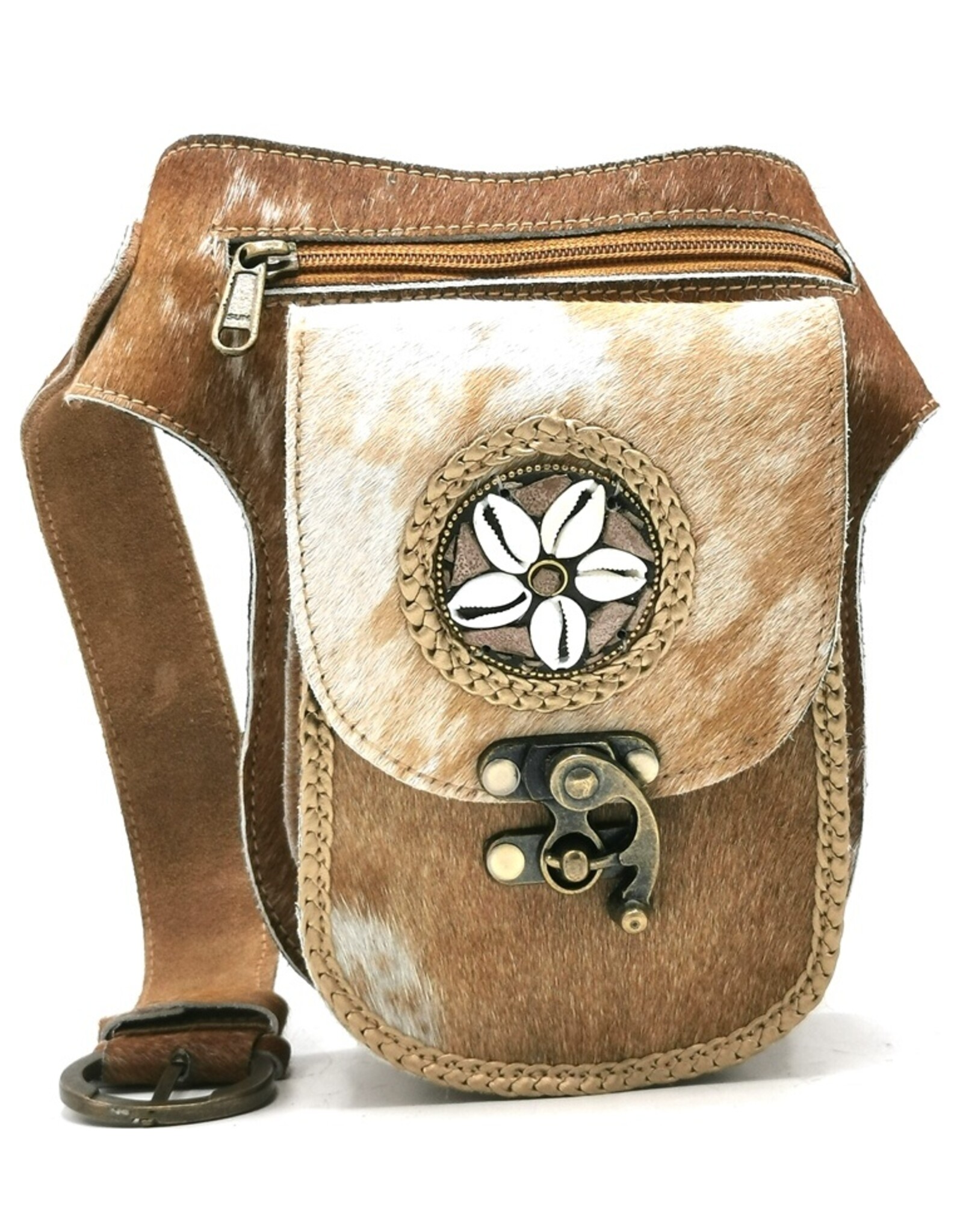 Trukado Leather Festival bags, waist bags and belt bags - Cowhide waist bag with vintage hook