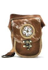 Trukado Leather Festival bags, waist bags and belt bags - Cowhide waist bag with Vintage hook and Shell ornament