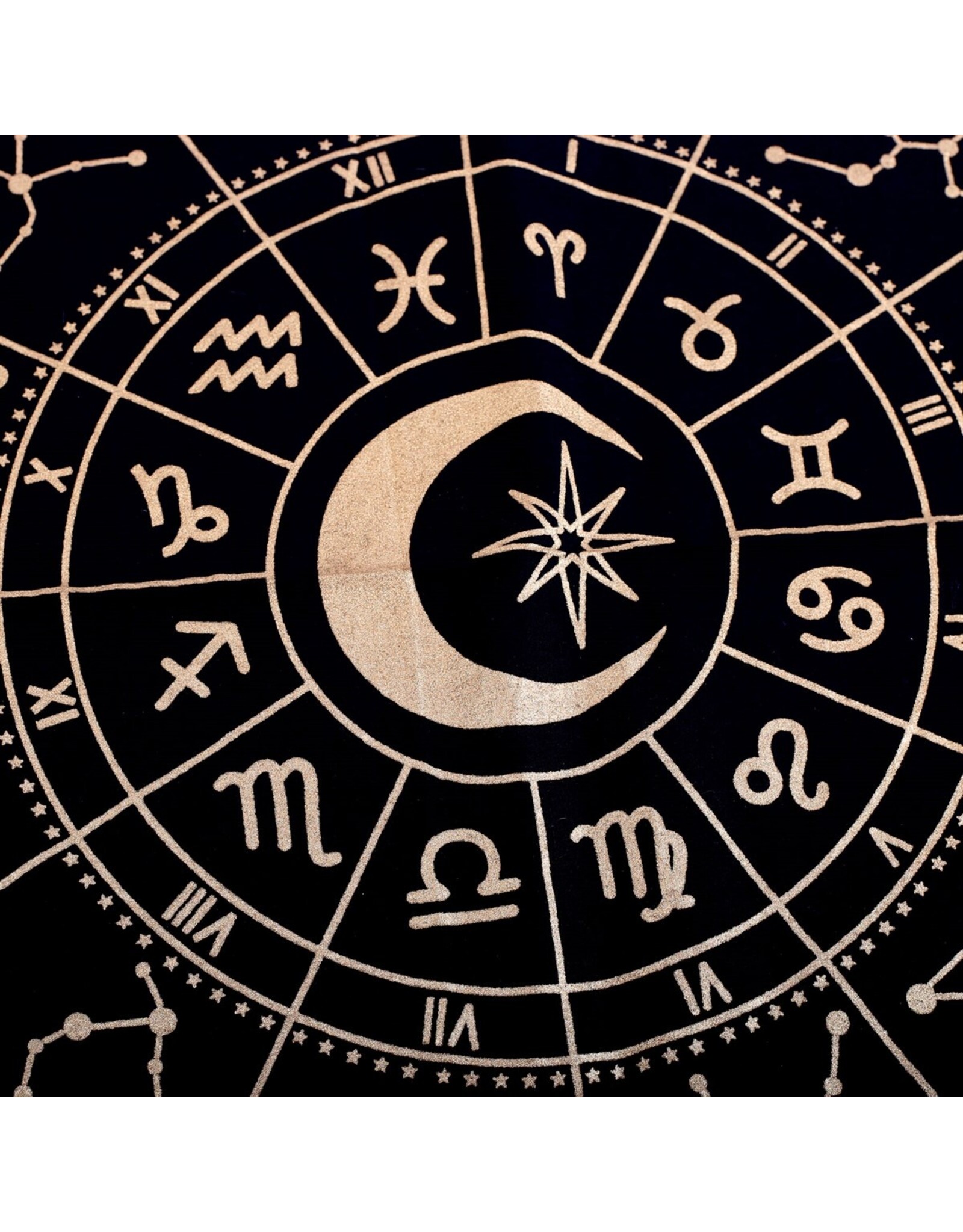 Trukado Miscellaneous - Altaarkleed Astrologiewiel 71cm x 71cm Zwart