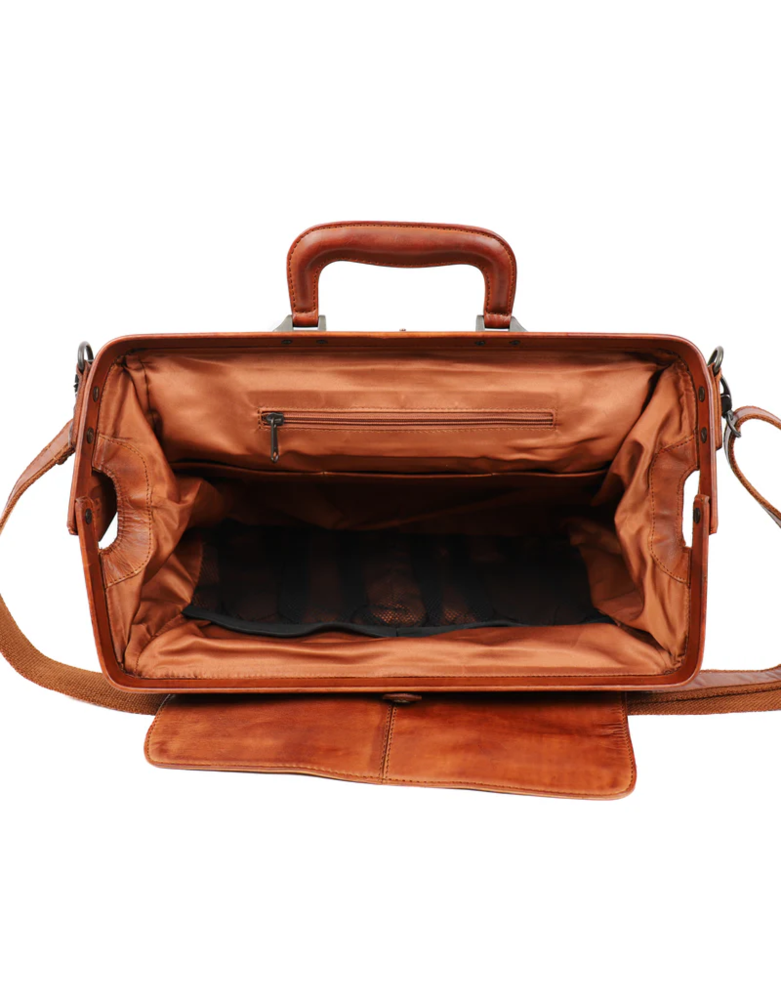Bear Design Leren werktassen en Leren laptoptassen - Bear Design Dokterstas "Uwe" cognac