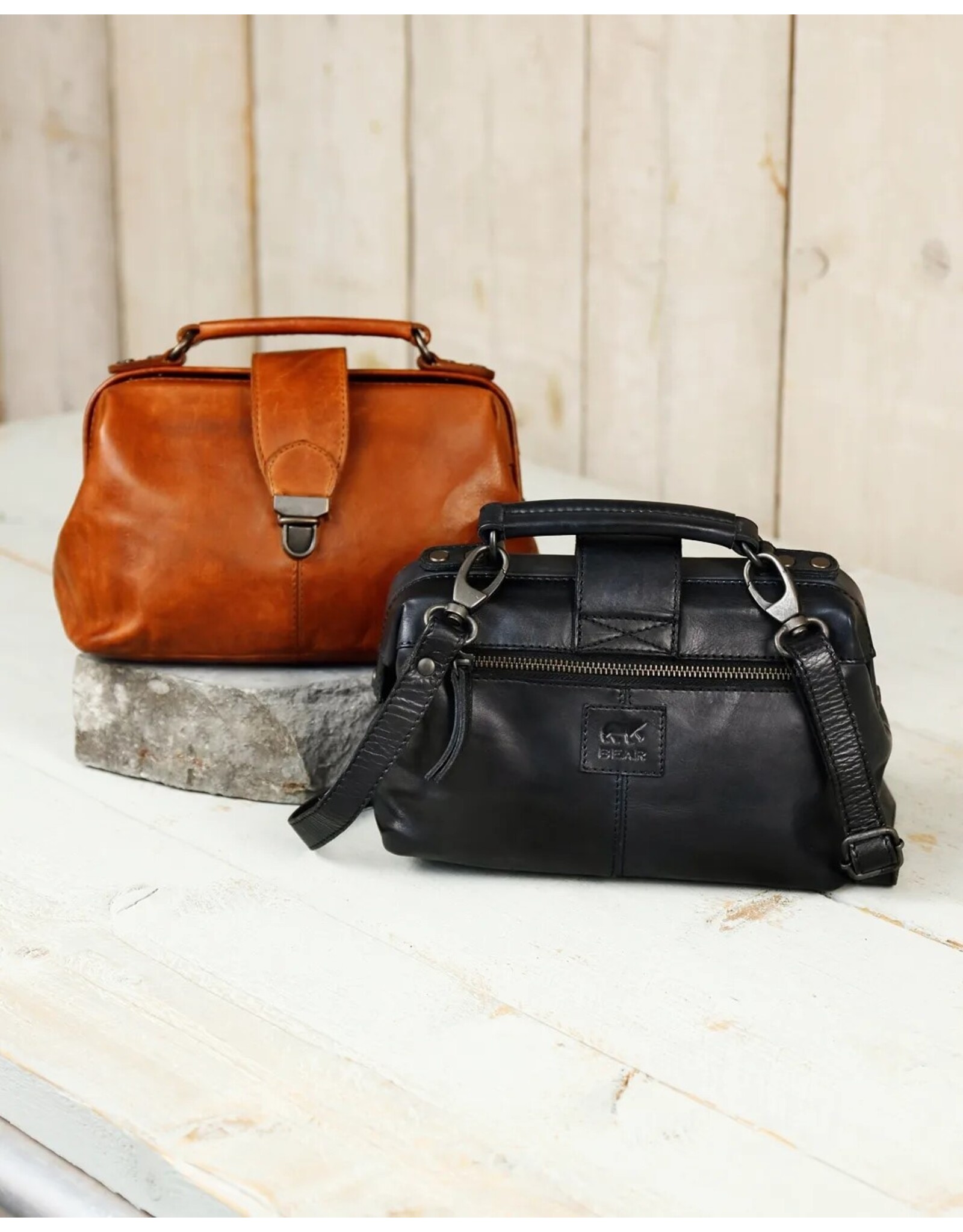 Bear Design Leather bags - Bear Design Mini Doctor's bag ‘Julia’ black
