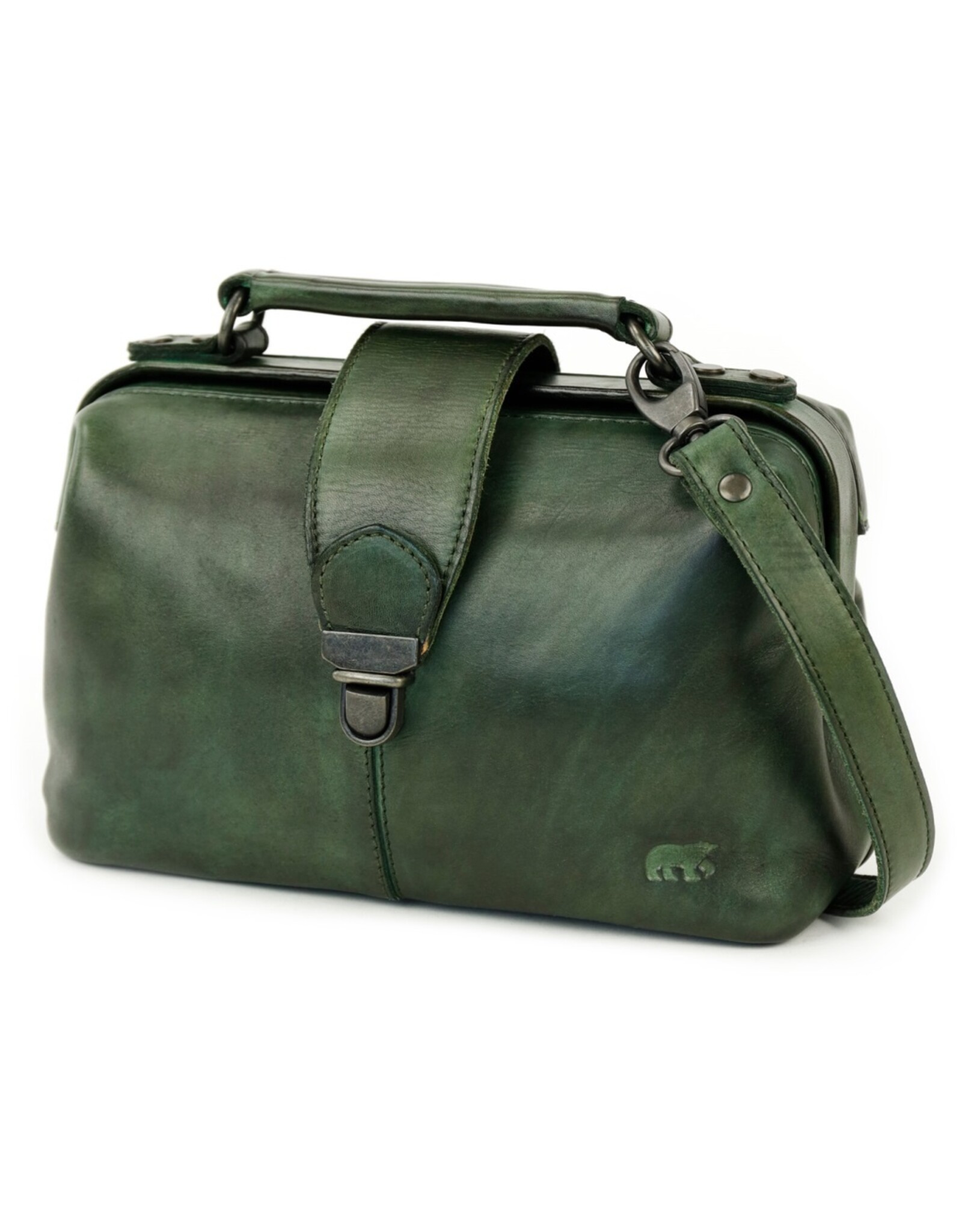 Bear Design Leather bags - Bear Design Mini Doctor's bag ‘Julia’ green