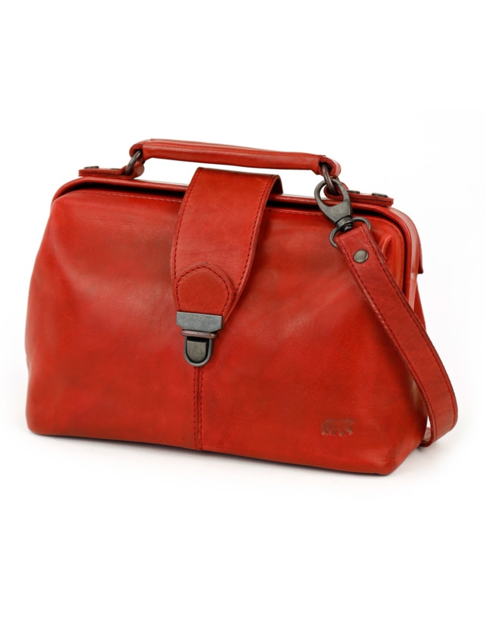 Bear Design Leather bags - Bear Design Mini Doctor's bag ‘Julia’ red