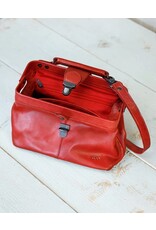 Bear Design Leather bags - Bear Design Mini Doctor's bag ‘Julia’ red