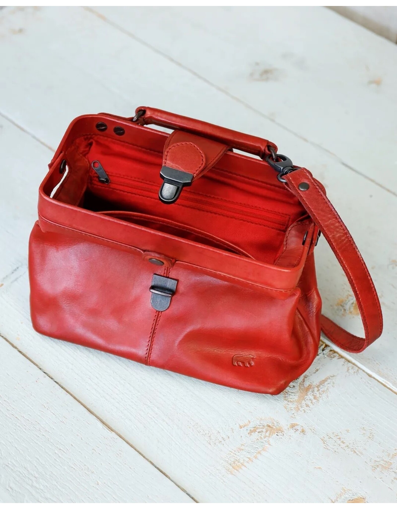 Bear Design Leren tassen - Bear Design Mini Dokterstas "Julia" rood