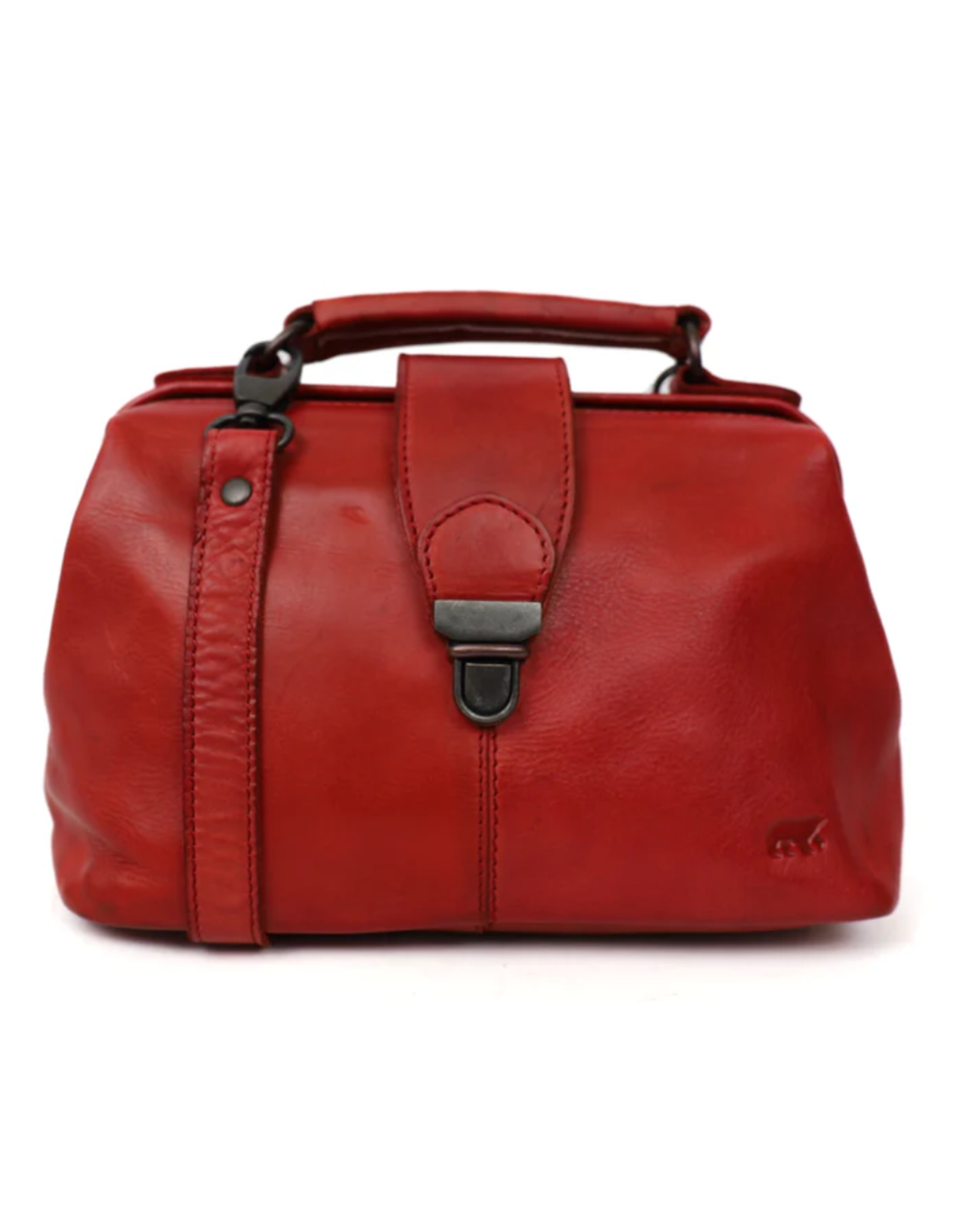 Bear Design Leather bags - Bear Design Mini Doctor's bag ‘Julia’ red
